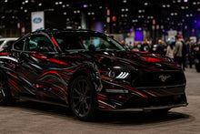 Load image into Gallery viewer, Red Metallic Horse Car Wrap | Custom Vinyl Racing Graphic | Muscle Car Flame Design | Gift For Car Lovers | Holiday Street Style Wrap
