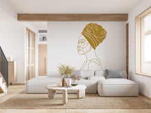 Load image into Gallery viewer, Afro American Line Art wall Decal, Mid Century Line Art Feminist Woman Modern Mid Century Wall Art, Line Art Wall Decor Bedroom Art 969RS