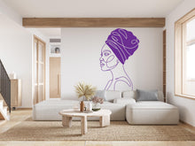 Load image into Gallery viewer, Afro American Line Art wall Decal, Mid Century Line Art Feminist Woman Modern Mid Century Wall Art, Line Art Wall Decor Bedroom Art 969RS