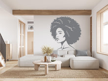 Load image into Gallery viewer, Afro American Line Art wall Decal, Mid Century Line Art Feminist Woman Modern Mid Century Wall Art, Line Art Wall Decor Bedroom Art 971RS