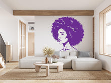 Load image into Gallery viewer, Afro American Line Art wall Decal, Mid Century Line Art Feminist Woman Modern Mid Century Wall Art, Line Art Wall Decor Bedroom Art 971RS