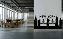 Load image into Gallery viewer, New York Skyline Wall Decal, NYC Wall Art Sticker, City Skyline Wall Decor, Modern Bedroom Wall Decal, Vinyl New York Mural Decor 691LU