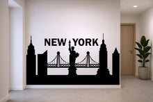 Load image into Gallery viewer, New York Skyline Wall Decal, NYC Wall Art Sticker, City Skyline Wall Decor, Modern Bedroom Wall Decal, Vinyl New York Mural Decor 691LU