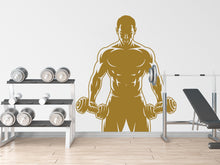 Load image into Gallery viewer, Men Gym Wall Decal Bodybuilder fitness Decor Workout Art Vinyl Gym Wall Stickers Bedroom Gym Workout Skull Motivation 148DE