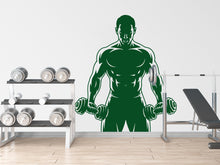 Load image into Gallery viewer, Men Gym Wall Decal Bodybuilder fitness Decor Workout Art Vinyl Gym Wall Stickers Bedroom Gym Workout Skull Motivation 148DE