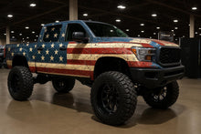 Load image into Gallery viewer, American Flag Truck Wrap | Patriotic Vinyl For Pickup &amp; 4x4 | Distressed USA Flag Design | Gift For Car Lovers | 4th of July and Veterans