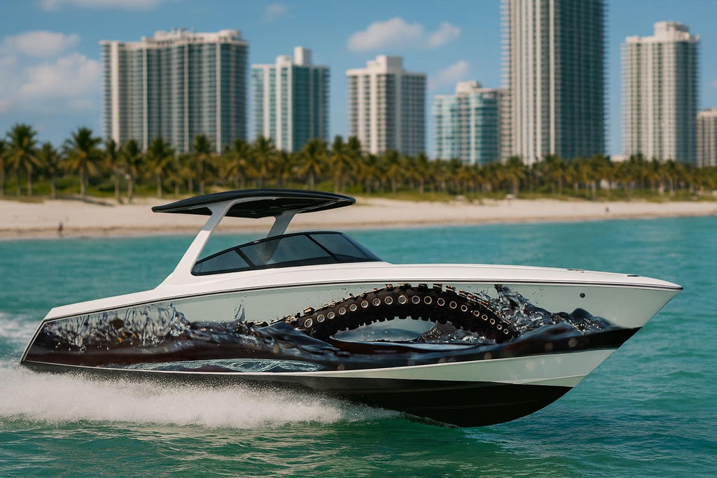 Kraken Surge Boat Wrap – Octopus Tentacle Vinyl Wrap – Marine Grade Full Side Boat Decal – Realistic Ocean Wave Design – Custom Glossy