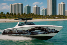 Load image into Gallery viewer, Kraken Surge Boat Wrap – Octopus Tentacle Vinyl Wrap – Marine Grade Full Side Boat Decal – Realistic Ocean Wave Design – Custom Glossy