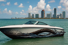 Load image into Gallery viewer, Kraken Surge Boat Wrap – Octopus Tentacle Vinyl Wrap – Marine Grade Full Side Boat Decal – Realistic Ocean Wave Design – Custom Glossy