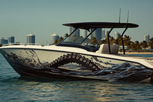 Load image into Gallery viewer, Kraken Surge Boat Wrap – Octopus Tentacle Vinyl Wrap – Marine Grade Full Side Boat Decal – Realistic Ocean Wave Design – Custom Glossy