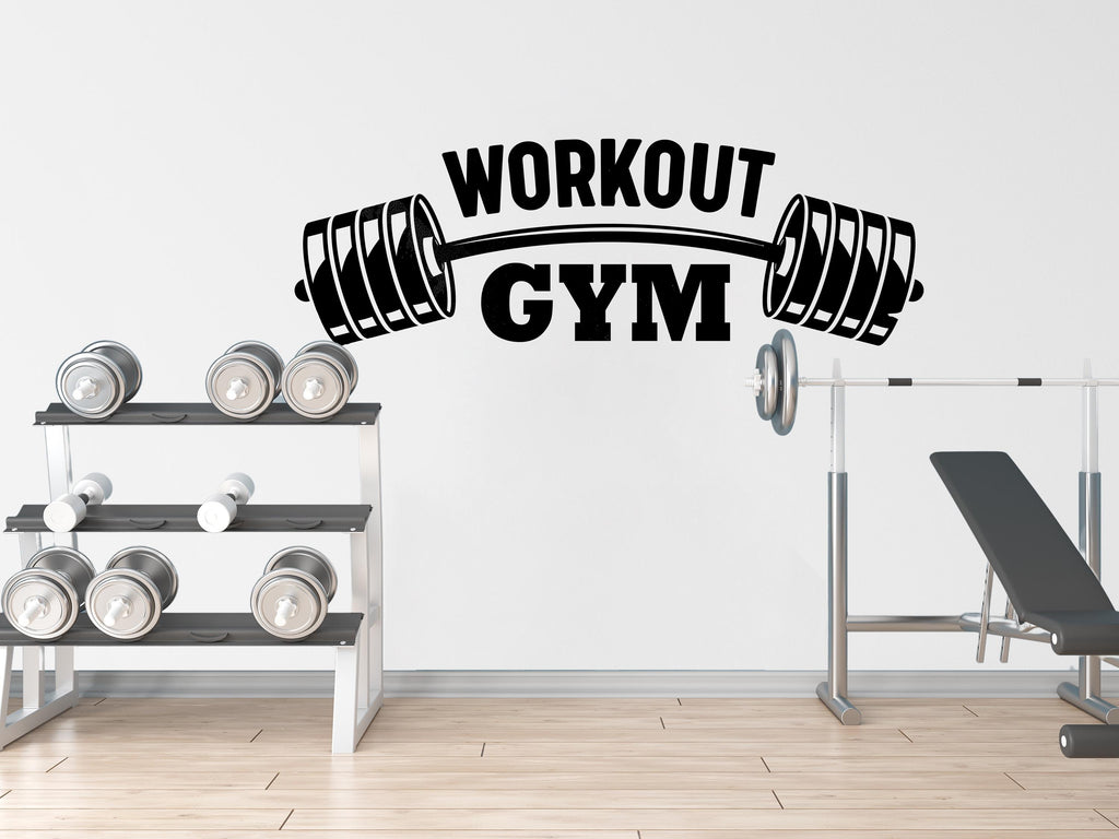 Gym Wall Decal Barbell fitness Skull Decor Workout Art Vinyl Gym Wall Stickers Bedroom Gym Workout Workout Motivation 162DE