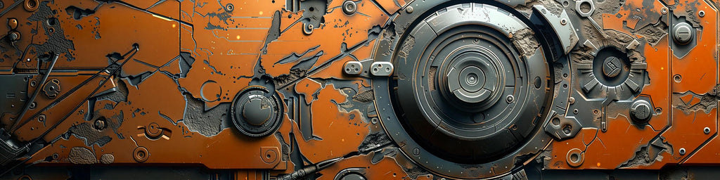 Mechanical Armor Truck Wrap | Orange Industrial Car Vinyl | Cyber Steampunk Design | Gift for Him | Holiday Truck Lover Gift