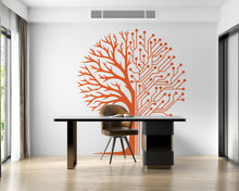 Load image into Gallery viewer, Circuit Tree Technology Wall Decal, Technology Vinyl Wall Art Decals, Computer Circuit Decor, Tree of life Science Wall Sticker Office 976RS