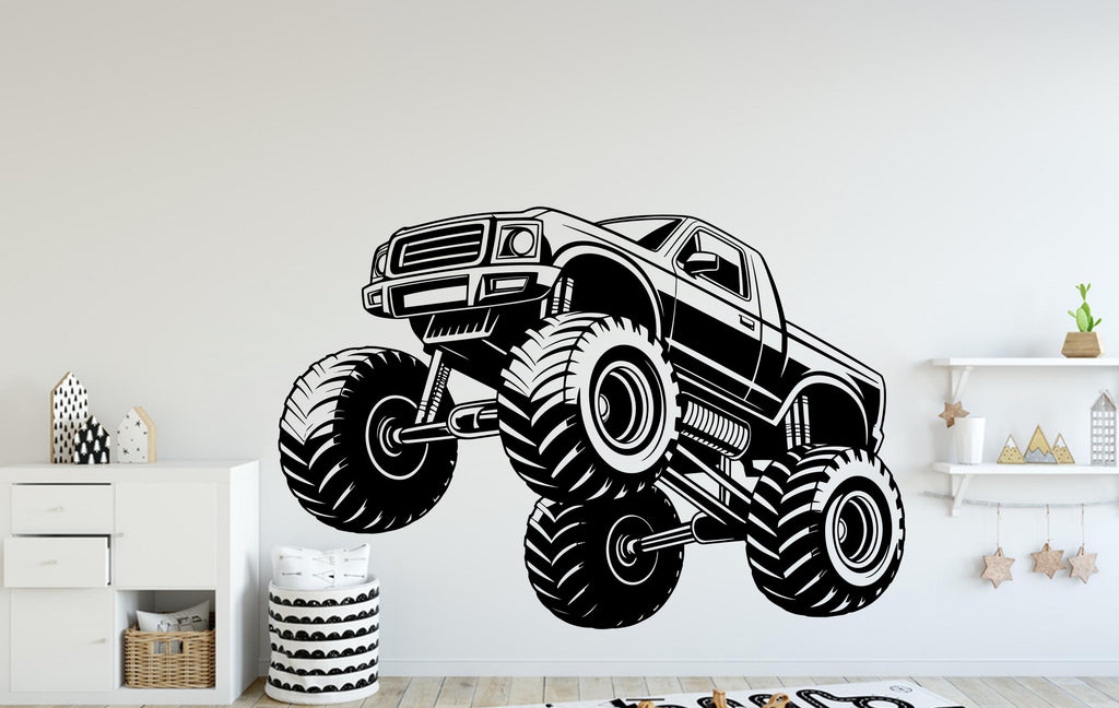 Monster Truck Wall Decal, Monster Truck wall stickers, Monster Truck Wall sticker, Monster Truck wall art Kids room Decal Nursery 149DE
