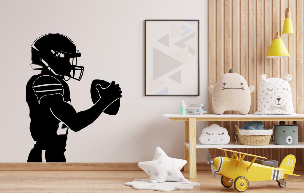 Large Custom Name American Football wall decal Sport Wall Decal Kids Decal Personalized Gifts wall Vinyl Wall Sticker Boy Room 679LU
