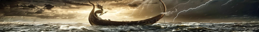 Viking Dragon Boat Wrap – Epic Fantasy Marine Vinyl Graphic for Speedboats, Cigar Boats & Fishing Boats | Custom Norse-Inspired Boat Wrap
