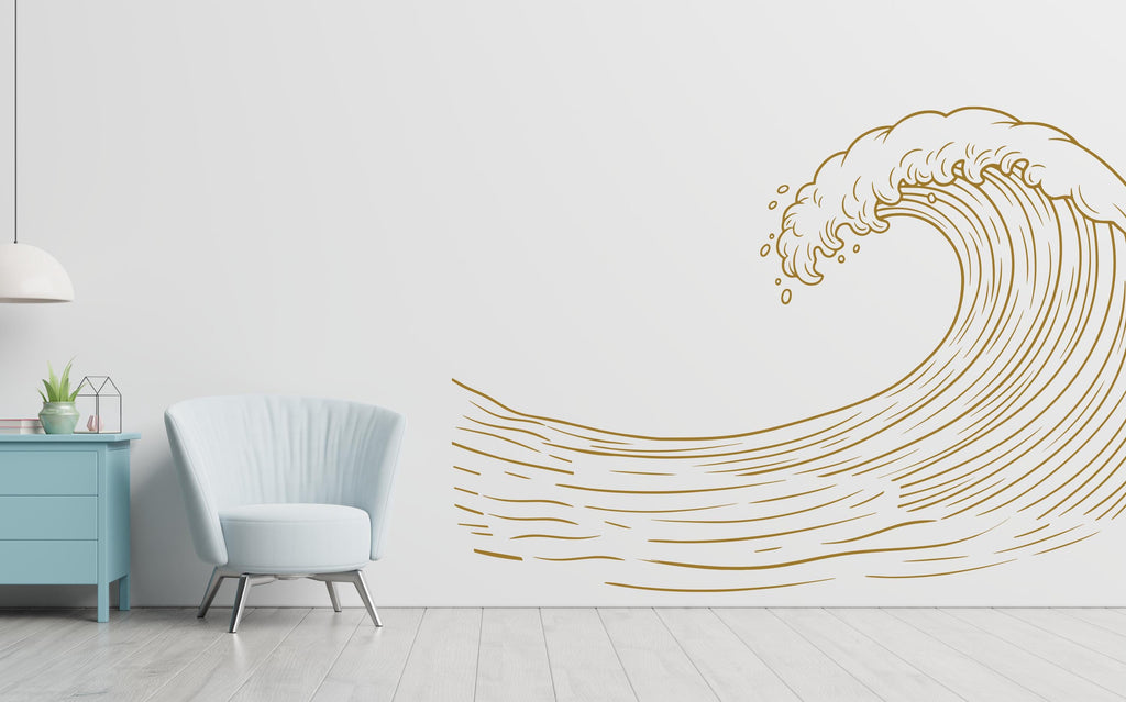 Ocean wave Wall Decal, Wave Wall Art Modern Wall Stickers, Wave Bathroom Decor, Wave Room Wall Art wave Home Decor 950RS