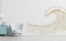 Load image into Gallery viewer, Ocean wave Wall Decal, Wave Wall Art Modern Wall Stickers, Wave Bathroom Decor, Wave Room Wall Art wave Home Decor 950RS