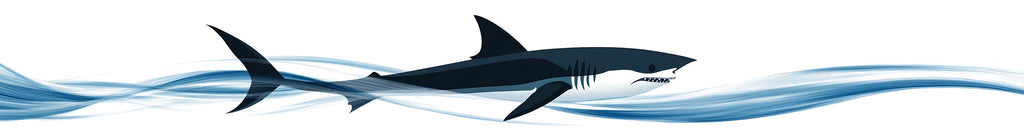 Stylized Shark Boat Wrap – Custom Marine Vinyl Design for Sport Boats, Fishing Boats & Cigar Boats | Ocean Predator Boat Wrap