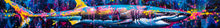 Load image into Gallery viewer, Neon Shark Boat Wrap – Vibrant Full-Color Marine Vinyl Design for Sport Boats, Cigar Boats &amp; Offshore Racers | Custom Ocean Predator