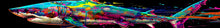 Load image into Gallery viewer, Abstract Rainbow Shark Boat Wrap – Vibrant Custom Marine Vinyl Design for Sport Boats, Cigar Boats &amp; Offshore Racers | Colorful Shark Boat
