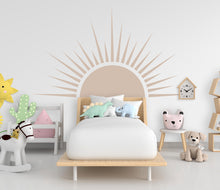 Load image into Gallery viewer, Sun Boho Wall Decal, Nursery Half Sun Decor, Bed Arch Sticker, Hedboard Wall Decal, Sun Wall Decal, Sun Wall Decal Sticker, Wall Decal 977RS