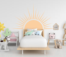 Load image into Gallery viewer, Sun Boho Wall Decal, Nursery Half Sun Decor, Bed Arch Sticker, Hedboard Wall Decal, Sun Wall Decal, Sun Wall Decal Sticker, Wall Decal 977RS