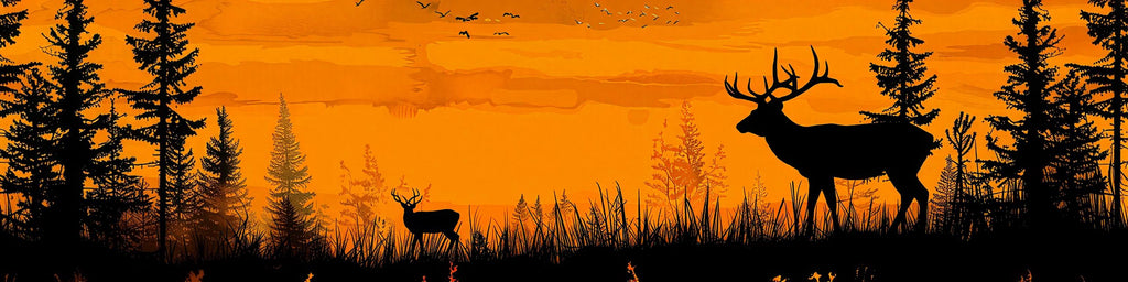 Forest Sunset Deer Car Wrap | Hunting Scene Vinyl Design | Nature Silhouette Vehicle Wrap | Outdoor Landscape Car Wrap