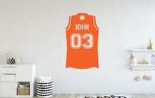 Load image into Gallery viewer, Basketball T shirt Wall Decal, Custom name Basketball Wall sticker, Personalized gift Basketball wall art Kids room Decal 152DE