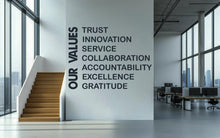 Load image into Gallery viewer, Our Values Wall Decal - Inspirational Quote Office Decor, Office Wall Decal, Motivational Wall Art, Customizable Design for Office 686LU