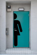 Load image into Gallery viewer, Bathroom Sign Decal, Bar Restaurant Toilett Door Decal, Bathroom Door Sign, Man Woman Modern Signs Vinyl Bathroom Door Stickers, WC 687LU