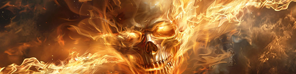 Inferno Skull Flame Car Wrap | Fiery Smoke Vinyl Design | Aggressive Hot Rod Style Vehicle Wrap | Molten Heat Abstract Car Vinyl
