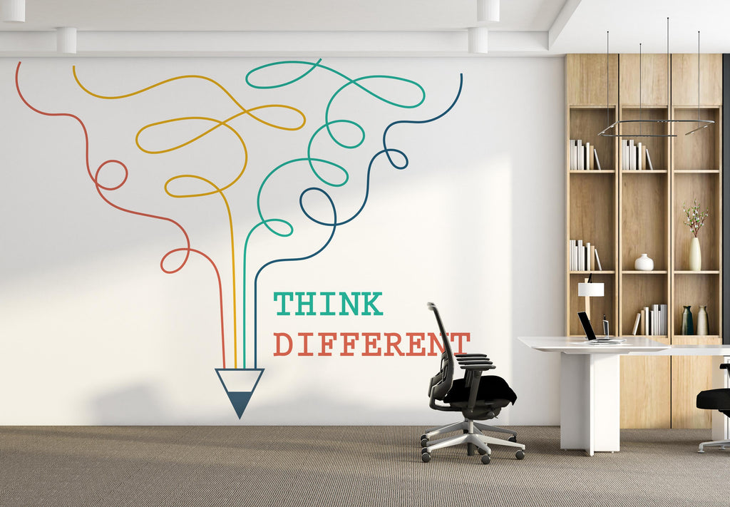 Think Different Office Wall Decal Idea Teamwork Business Worker Inspire Office Decoration Motivation Stickers Mural Unique Gift 978RS