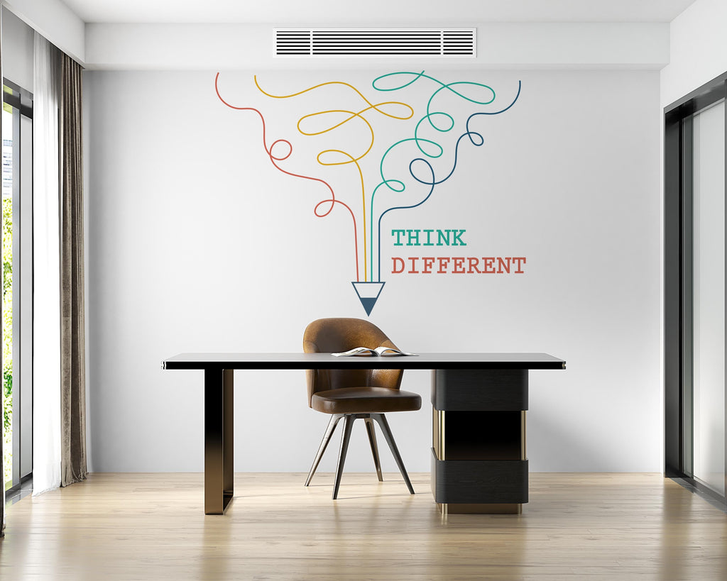 Think Different Office Wall Decal Idea Teamwork Business Worker Inspire Office Decoration Motivation Stickers Mural Unique Gift 978RS