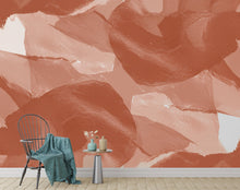 Load image into Gallery viewer, Modern Abstract Brush Stroke Wallpaper – Monochrome with Terracotta Accent | Painterly Texture, Minimalist Mural Trending Etsy Decor 980RS
