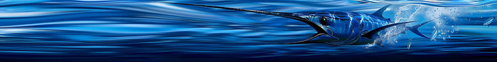 Blue Marlin Boat Wrap – Realistic Full-Color Marine Vinyl Design for Fishing Boats, Sport Boats & Offshore Racers | Custom Deep Sea Boat