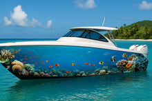 Load image into Gallery viewer, Coral Reef Paradise Boat Wrap – Full-Color Tropical Marine Vinyl for Yachts, Fishing Boats &amp; Sport Cruisers | Underwater Ocean Scene Boat