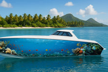 Load image into Gallery viewer, Coral Reef Paradise Boat Wrap – Full-Color Tropical Marine Vinyl for Yachts, Fishing Boats &amp; Sport Cruisers | Underwater Ocean Scene Boat