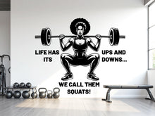 Load image into Gallery viewer, Squat Girl Gym Wall Decal Girl Power fitness Quote Decor Workout Art Vinyl Gym Wall Stickers Bedroom Gym Workout Girl Cross fit 962RS