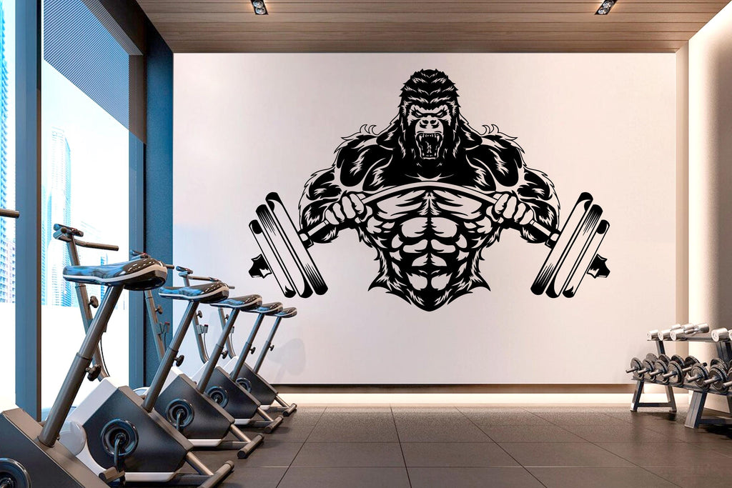 Gorilla Gym Wall Decor Lion Fitness Wall Art Gym Wall Decals Gorilla Wall Decal Crossfit Gifts Home Gym Wall Sticker Gym 690LU