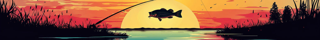 Sunset Bass Fishing Boat Wrap – Lake Scene Vinyl Wrap – Custom Full Side Marine Wrap – Fishing Boat Decal With Bass And Trees – Sunrise Boat