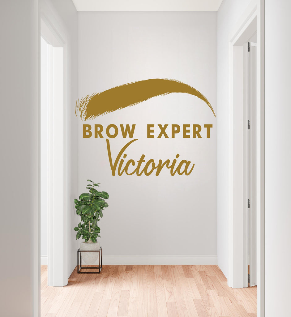 Brow Expert Wall Decal Beauty Salon Gifts Wall Decor Lashes Stickers SPA Women Make up Unique Gift 982RS