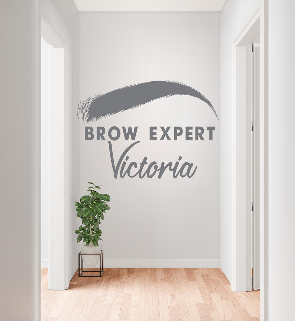Brow Expert Wall Decal Beauty Salon Gifts Wall Decor Lashes Stickers SPA Women Make up Unique Gift 982RS
