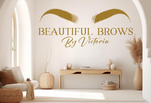 Load image into Gallery viewer, Beautiful Brows Wall Decal Beauty Salon Gifts Wall Decor Lashes Stickers SPA Women Make up Unique Gift 984RS