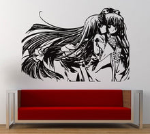 Load image into Gallery viewer, Two Girls Long Hair Anime Wall Graphic Decal Sticker Vinyl Mural Leaving Bedroom Room Home Decor FREE SHIPPING L268