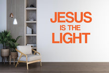 Load image into Gallery viewer, Jesus Is the Light Religious Wall Sign, Christian Words, Church Sanctuary Art, Cross Decor 175DE