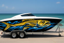 Load image into Gallery viewer, Golden Tarpon Boat Wrap – Striking Full-Color Marine Vinyl Design for Sport Boats, Fishing Boats &amp; Offshore Cruisers | Custom Tarpon Boat