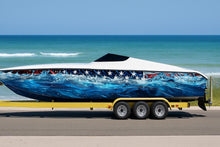 Load image into Gallery viewer, Patriotic Waves Boat Wrap – American Flag Marine Vinyl Design for Speed Boats, Cigarette Boats &amp; Offshore Cruisers | USA Flag Boat Wrap