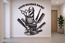 Load image into Gallery viewer, Barber Wall Decal, Barber Wall Decal, Barbershop Wall Decor, Custom Decals Razor Wall Art 967RS