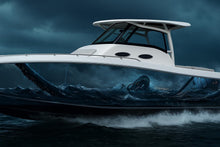 Load image into Gallery viewer, Leviathan Boat Wrap – Giant Sea Monster Marine Vinyl for Offshore Boats, Cruisers &amp; Sport Fishing Vessels | Deep Sea Creature Boat Graphics